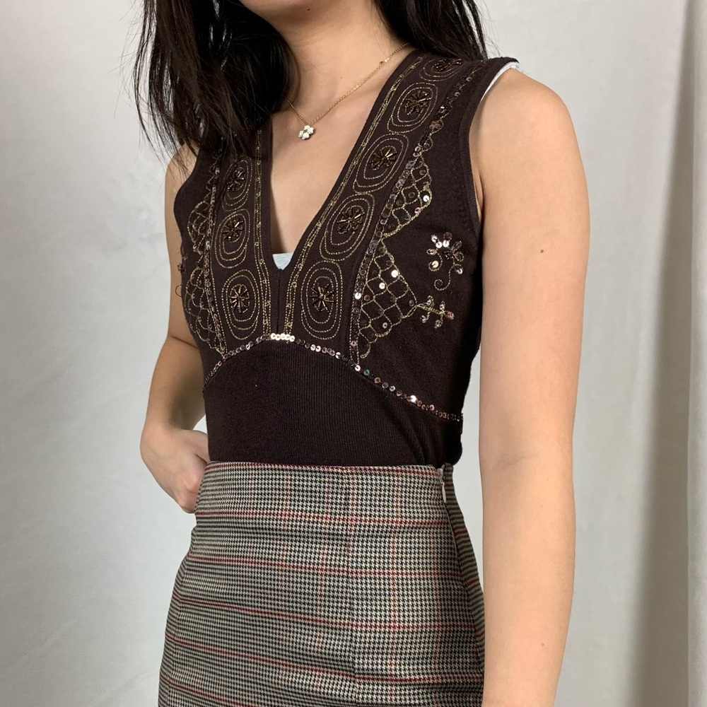 large brown knit tank - Picture 2 of 8